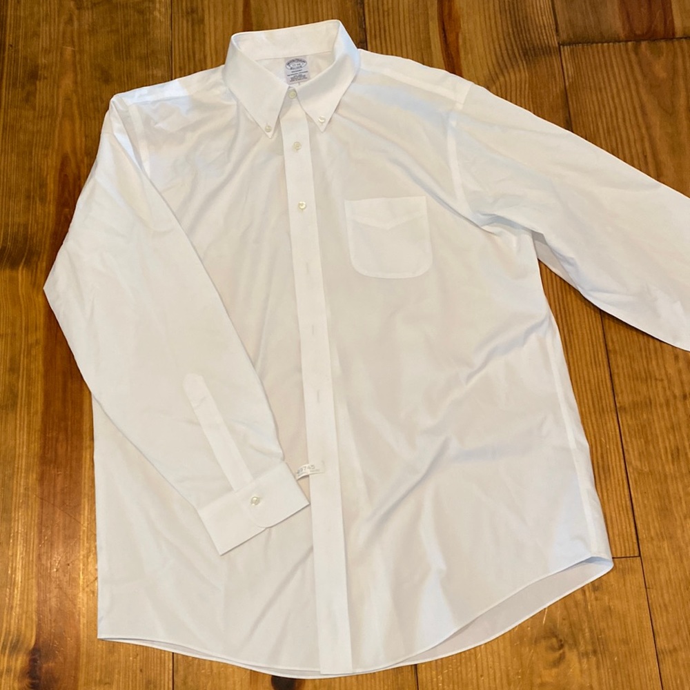 Men’s Brooks Brothers white dress shirt, Supima cotton, 17 1/2 like new